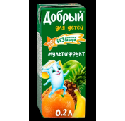 0,2л ДОБРЫЙ Мультифрукт 1*27 Тетрапак
