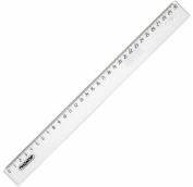 Линейка пластиковая 30 см, ПИФАГОР, прозрачная, бесцветная