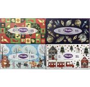 Салфетка Бум в коробочках, Plushe 100л, 2 сл V-сл. (Новог.поезд, Новог.игруш., Новог.орн., зимн.лес)