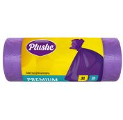 Пакет мусорный 30лит Plushe Premium 30шт, 11мкм, фиолетовые (25*60) 48 в кор.
