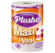 Полотенце Бумажное Plushe Maxi 40метров,1 рул, 2 слоя, белый, цветное тиснение,18 в уп