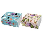 Салфетка Бум  Plushe Мини, 200л, 2 сл V-сложение, 200*128, Ассорти, 36  (Авокадо-Шарики)