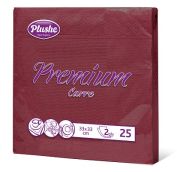 Салфетка Бум33 Plushe premium carre intensive, 2сл, 25л, интенс, рамочное, (Бордо инт)