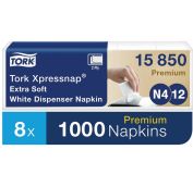 Tork Салфетки (N4, N12) Xpressnap, КОМПЛЕКТ 5 шт., 21,3х16,5 см, 200 шт., 2-слойные, белые, ультрамя