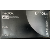 Перчатки винил. неопудр. Mediok  L  / 100шт  ЧЕРНЫЕ