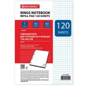 Сменный блок к тетради на кольцах, А5, 120 л., BRAUBERG, 