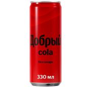 0,33л газ. нап. Добрый КОЛА Без сахара ж/б 12шт*уп