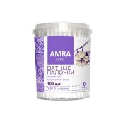 Ватные палочки 100 шт Бумфа АМРА цилиндр (24уп)