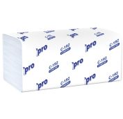 Полотенца бумажные 250 шт., PROtissue (H3) COMFORT, 1-слойные, белые, КОМПЛЕКТ 20 пачек, 22х21 см, V