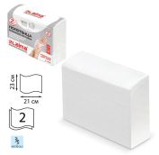 Полотенца бумажные (1 пачка 190 листов) LAIMA (H2) PREMIUM UNIT PACK, белые, 23х21 см, Z-сложение, 1