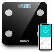 Весы напольные диагностические KITFORT КТ-805, электронные, вес до 180 кг, квадрат, стекло, черные