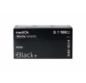 Перчатки нитриловые неопудр.смотр. Mediok S /10х100шт/ (10) черные 3,5гр (BLACK+)