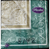 Салфетка Бум33 Plushe Premium DECOR, 2сл, 20л, белый (Зеленый) 30шт/уп