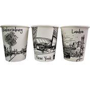 Бум стакан Виридо 0,250л диам 80мм ГН Города черно-белые /20уп * 50шт/ (1000шт)