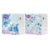 Салфетка Бум24 Plushe Classic DECOR, 1сл, 100л, сплошное, 15 в уп (Гжель-Коты)