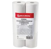 Ролики для касс ТЕРМОБУМАГА 80 мм (диаметр 61 мм, длина 54 м, втулка 18 мм) КОМПЛЕКТ 6 шт., BRAUBERG