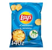 140гр.Чипсы ЛЕЙС  Сметана зелень 1/19