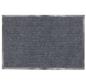 Коврик входной ворсовый влаго-грязезащитный LAIMA, 120х150 см, ребристый, толщина 7 мм, серый, 60287