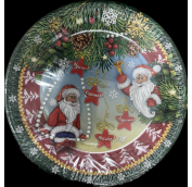 Тарелка бум. Папирус НОВЫЙ ГОД д. 230 мм ГНОМИКИ /10уп*50шт/ (500шт)