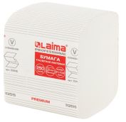 Бумага туалетная листовая 250 шт., LAIMA (Система T3) PREMIUM, 2-сл, белая, 21х11 30пач (Арт 112515)