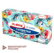 Салфетки косметические 100 штук в картонном боксе 2-слойные, LAIMA Everyday, 20х20см
