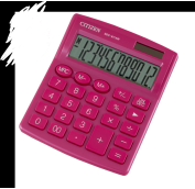 Калькулятор настольный Citizen SDC-812NR-PK, 12 разрядов, двойное питание, 102*124*25мм, розовый