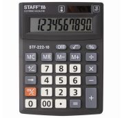 Калькулятор настольный STAFF PLUS STF-222, КОМПАКТНЫЙ (138x103мм), 10 разрядов, двойн.питание