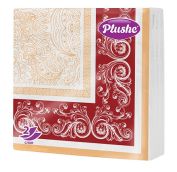 Салфетка Бум33 Plushe Premium DECOR, 2сл, 20л, белый (Красный) 30шт/уп