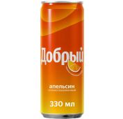 0,33л газ. нап. Добрый Апельсин ж/б  12шт*уп
