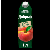 1л ДОБРЫЙ ПЕРСИК-ЯБЛОКО Тетрапак /12